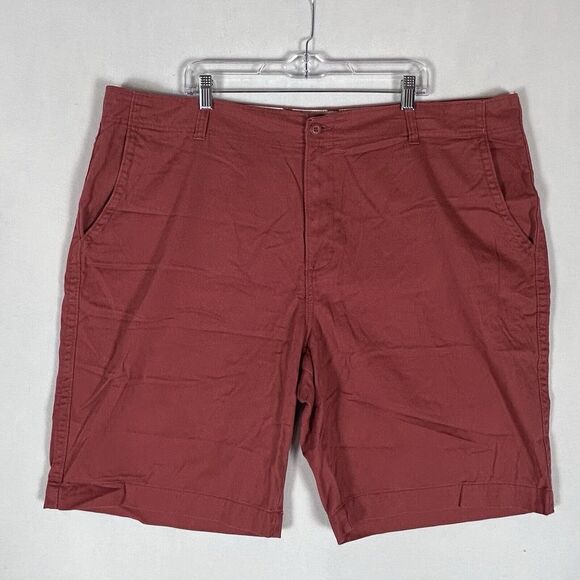 Old Navy Favorite Khakis Broken-in Cargo Shorts Mens 46 Red Casual High Rise Big - Picture 1 of 9